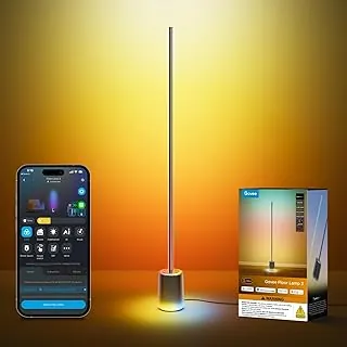 Govee Floor Lamp 3 showing warm circadian lighting in a bedroom