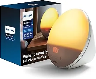 Philips SmartSleep Wake-up Light simulating a morning sunrise