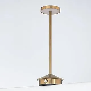 Orbit LED cordless satin brass desk lamp with touch dimming
