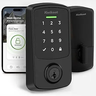 Kwikset Aura Reach matte black smart deadbolt
