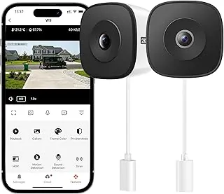 Window security camera 2-pack for indoor-to-outdoor monitoring