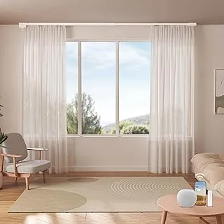 Waking Up with the Sun: The 10 Best Matter-Enabled Smart Curtain Motors for 2026 17 Remac M1 Telescopic Motorized Curtain Track on ceiling