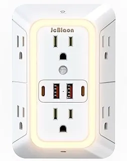 Wall Outlet Extender with Night Light and USB