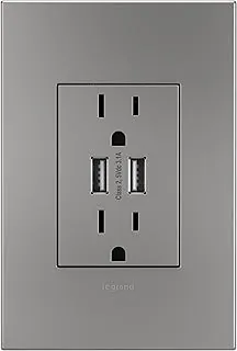 Dual USB Plus-Size Wall Outlet Combo