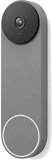 Google Nest Doorbell Battery Ash color on stone exterior