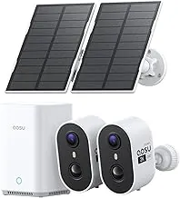 aosu solar powered security camera kit with local storage base
