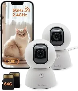 SensForge 2.5K pan tilt indoor camera for pet monitoring