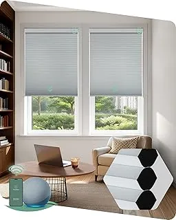 Yoolax Motorized White Honeycomb Cellular Shades