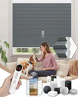 Dark Grey Motorized 100% Blackout Cellular Blinds