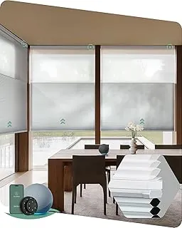 The Sunlight Chasers: Best Matter-Enabled Smart Blinds to Upgrade Your Vibe in 2026 16 Yoolax Day and Night cellular shades showing dual layers