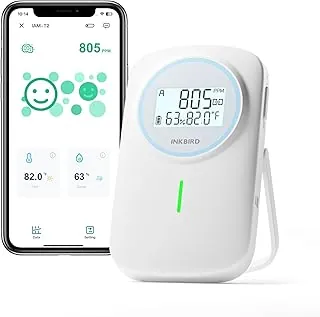 Breathing Lessons: The 10 Best AI-Integrated Air Quality Monitors for 2026 19 INKBIRD Smart T2 Bluetooth monitor in a grow tent