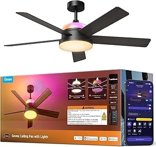 Govee RGBIC smart ceiling fan with colorful light ring