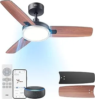 DREO 42 inch small black smart ceiling fan for bedroom