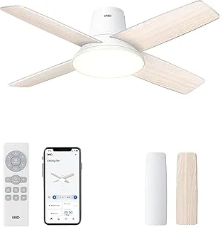 DREO 44 inch white flush mount smart ceiling fan