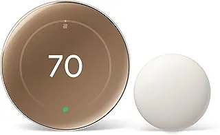 Google Nest Learning Thermostat 4th Gen in Polished Gold