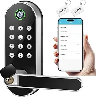 Fingerprint smart handle lock for internal doors
