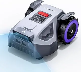 ANTHBOT M9 robotic mower avoiding an obstacle in the grass