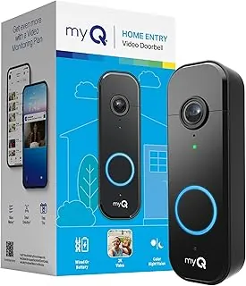 Chamberlain myQ video doorbell in black with 2K camera