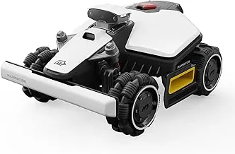 Mammotion LUBA mini AWD climbing a steep grass hill