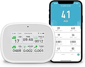 Smart Air Quality Monitor wall mounted white device