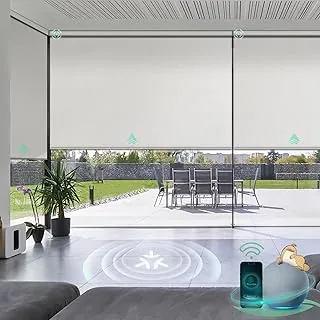 Yoolax Matter-compatible Blackout Roller Shades in Greyish White
