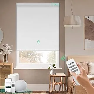 HeyBlinds Moon Bay White Blackout Motorized Shades
