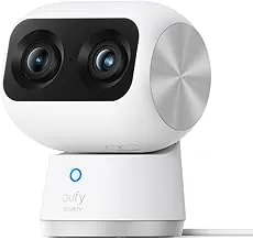 eufy S350 dual lens camera zooming in on a dog