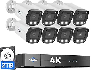 Hiseeu 8MP PoE 8 camera surveillance kit