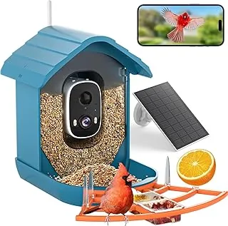 Upgrade Your Backyard: The 9 Best AI-Powered Smart Bird Feeders for 2026 13 Affordable blue smart bird feeder with solar panel