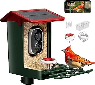 Upgrade Your Backyard: The 9 Best AI-Powered Smart Bird Feeders for 2026 15 Bright red smart bird feeder with 2K camera