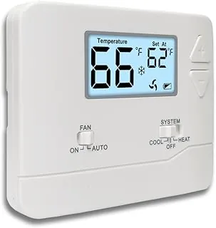 Budget digital thermostat with white backlight for home