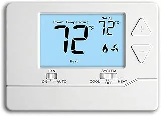 Basic white backlight non-programmable thermostat
